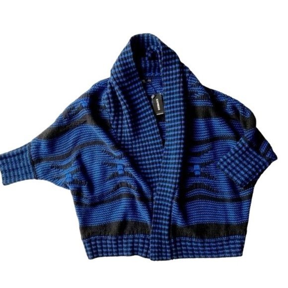 Express Blue Western Dolman Sleeve Cardigan - Picture 1 of 4